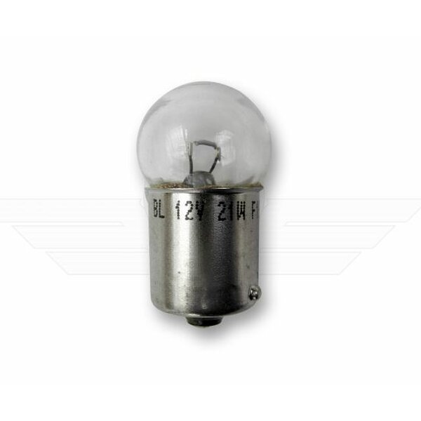 Kugellampe 12V 21W BA15s - kleiner Glaskolben - 18x35mm