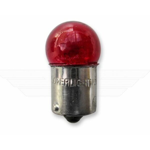 Kugellampe 12V 5W BA15s - kleiner Glaskolben - 18x35mm (rot)