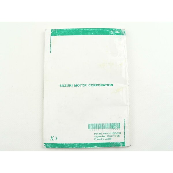Suzuki GSF 1200 BANDIT WVA9 Betriebsanleitung Gebrauchsanweisung / owners manual